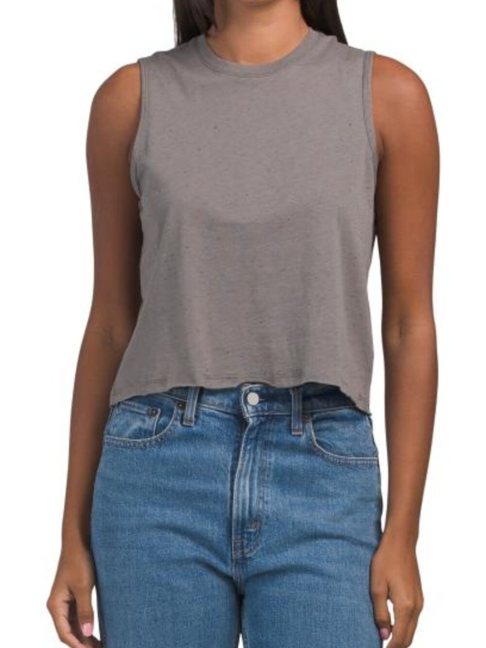 Women’s ATM Speckled Tank Top Gray Size Medium